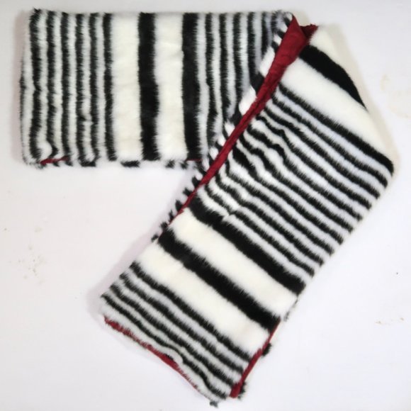 HENRI BENDEL Striped Faux Fur scarf - Picture 4 of 6